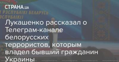 Александр Лукашенко - Лукашенко рассказал о Телеграм-канале белорусских террористов, которым владел бывший гражданин Украины - strana.ua - США - Украина - Белоруссия - Германия - Польша - Литва