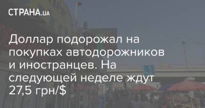Доллар подорожал на покупках автодорожников и иностранцев. На следующей неделе ждут 27,5 грн/$ - strana.ua - Украина