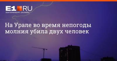 На Урале во время непогоды молния убила двух человек - e1.ru - Екатеринбург