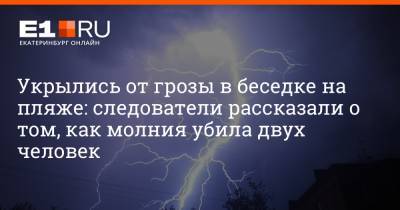 Валерий Горелых - Укрылись от грозы в беседке на пляже: следователи рассказали о том, как молния убила двух человек - e1.ru - Россия - Екатеринбург - Свердловская обл.