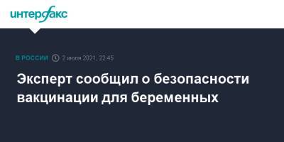 Арег Тотолян - Эксперт сообщил о безопасности вакцинации для беременных - interfax.ru - Москва - Россия - Санкт-Петербург