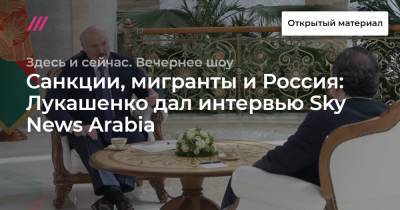 Санкции, мигранты и Россия: Лукашенко дал интервью Sky News Arabia - tvrain.ru - Россия - Белоруссия - Литва