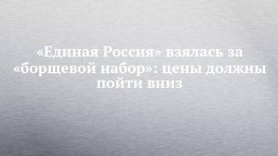 Андрей Турчак - «Единая Россия» взялась за «борщевой набор»: цены должны пойти вниз - chelny-izvest.ru - Россия