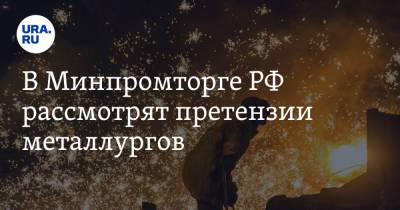 Михаил Мишустин - В Минпромторге РФ рассмотрят претензии металлургов - ura.news - Россия