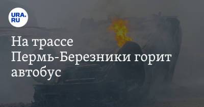 На трассе Пермь-Березники горит автобус. Видео - ura.news - Пермь - Пермский край