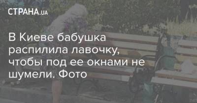 В Киеве бабушка распилила лавочку, чтобы под ее окнами не шумели. Фото - strana.ua - Украина - Киев - Печерск