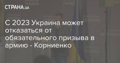 Владимир Зеленский - Александр Корниенко - С 2023 Украина может отказаться от обязательного призыва в армию - Корниенко - strana.ua - Украина