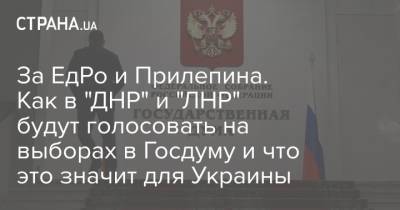 За ЕдРо и Прилепина. Как в "ДНР" и "ЛНР" будут голосовать на выборах в Госдуму и что это значит для Украины - strana.ua - Россия - Украина - ДНР - Донецк - ЛНР - Луганск - Донбасс