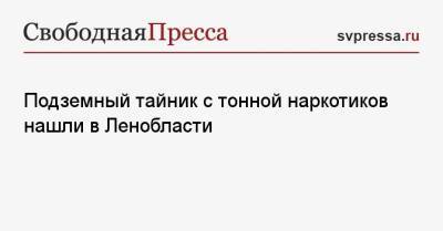 Подземный тайник с тонной наркотиков нашли в Ленобласти - svpressa.ru - Ленинградская обл. - Московская обл. - район Тосненский