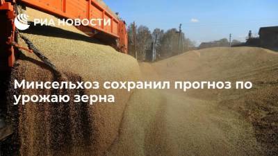 Оксана Лут - Минсельхоз сохраняет прогноз по урожаю зерна в России в 2021 г в 127,4 млн тонн - smartmoney.one - Россия