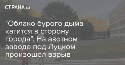 "Облако бурого дыма катится в сторону города". На азотном заводе под Луцком произошел взрыв - strana.ua - Украина - Луцк