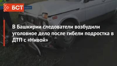 В Башкирии следователи возбудили уголовное дело после гибели подростка в ДТП с «Нивой» - bash.news - Башкирия