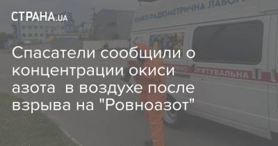 Андрей Малеваный - Спасатели сообщили о концентрации окиси азота в воздухе после взрыва на "Ровноазот" - strana.ua - Украина
