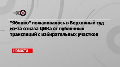 Николай Рыбаков - «Яблоко» пожаловалось в Верховный суд из-за отказа ЦИКа от публичных трансляций с избирательных участков - echo.msk.ru - Москва