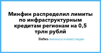 Владимир Путин - Минфин распределил лимиты по инфраструктурным кредитам регионам на 0,5 трлн рублй - forbes.ru - Москва - Санкт-Петербург - Краснодарский край - Московская обл. - Ростовская обл. - республика Мордовия