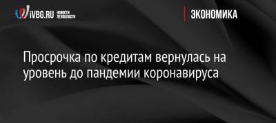 Просрочка по кредитам вернулась на уровень до пандемии коронавируса - ivbg.ru - Россия - Украина