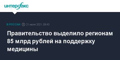 Владимир Путин - Михаил Мишустин - Михаил Мурашко - Правительство выделило регионам 85 млрд рублей на поддержку медицины - interfax.ru - Москва