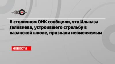 Алексей Васильев - В столичном ОНК сообщили, что Ильназа Галявиева, устроившего стрельбу в казанской школе, признали невменяемым - echo.msk.ru - Москва - Казань