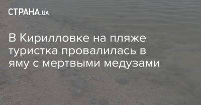 В Кирилловке на пляже туристка провалилась в яму с мертвыми медузами - strana.ua - Украина - Азовское Море