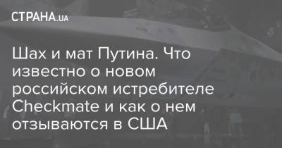 Владимир Путин - Сергей Чемезов - Шах и мат Путина. Что известно о новом российском истребителе Checkmate и как о нем отзываются в США - strana.ua - США - Украина - Московская обл.