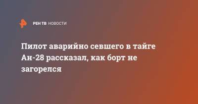 Пилот аварийно севшего в тайге Ан-28 рассказал, как борт не загорелся - ren.tv