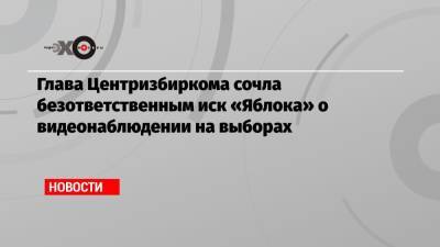 Элла Памфилова - Глава Центризбиркома сочла безответственным иск «Яблока» о видеонаблюдении на выборах - echo.msk.ru