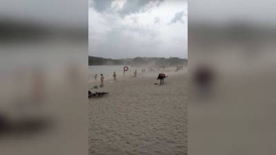 Отдыхающие сняли на видео мощную бурю на пляже в Воронежской области - vestivrn.ru - Воронеж - Воронежская обл. - Павловск