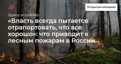 «Власть всегда пытается отрапортовать, что все хорошо»: что приводит к лесным пожарам в России - tvrain.ru - Россия - Якутск