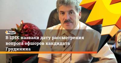 Павел Грудинин - В ЦИК назвали дату рассмотрения вопроса офшоров кандидата Грудинина - ridus.ru - Россия