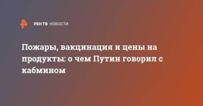 Владимир Путин - Пожары, вакцинация и цены на продукты: о чем Путин говорил с кабмином - ren.tv - респ. Саха