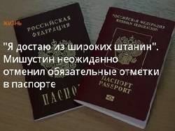 Михаил Мишустин - Мишустин отменил большинство обязательных отметок в паспорте - newsland.com - Москва - Россия