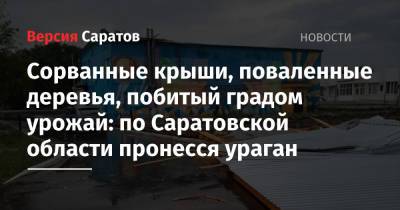 Сорванные крыши, поваленные деревья, побитый градом урожай: по Саратовской области пронесся ураган - nversia.ru - Саратовская обл.