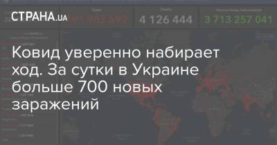 Ковид уверенно набирает ход. За сутки в Украине больше 700 новых заражений - strana.ua - Украина - Киев - Сумская обл. - Харьковская обл. - Одесская обл. - Донецкая обл.