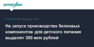 Михаил Мишустин - На запуск производства белковых компонентов для детского питания выделят 300 млн рублей - smartmoney.one - Москва - Россия