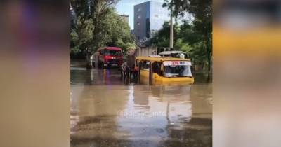 Потоп в Одессе: пассажиры маршрутки вплавь покидали салон (видео) - focus.ua - Украина - Одесса