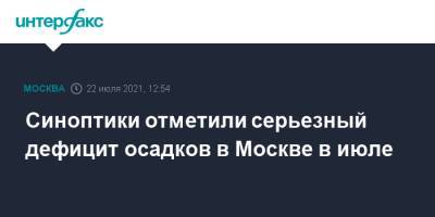 Синоптики отметили серьезный дефицит осадков в Москве в июле - interfax.ru - Москва - Россия