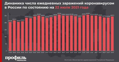 За сутки в России выявили 24471 новый случай заражения COVID-19 - profile.ru - Москва - Россия - Санкт-Петербург - Московская обл.