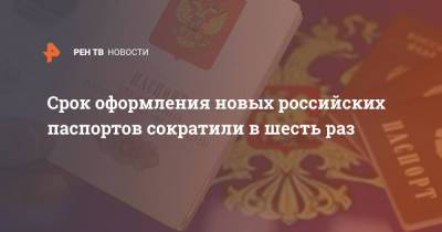 Срок оформления новых российских паспортов сократили в шесть раз - ren.tv - Россия
