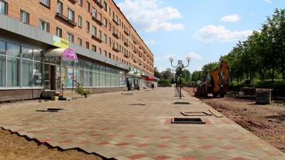 Благоустройство пешеходной зоны в Подпорожье близится к завершению - delovoe.tv - Ленинградская обл. - Благоустройство