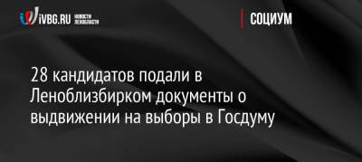 28 кандидатов подали в Леноблизбирком документы о выдвижении на выборы в Госдуму - ivbg.ru - Россия - Украина - Ленинградская обл.