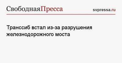 Транссиб встал из-за разрушения железнодорожного моста - svpressa.ru - Китай - Канада - Самара - Владивосток - Кострома - Забайкальский край