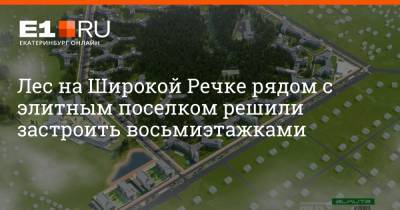 Алексей Орлов - Лес на Широкой Речке рядом с элитным поселком решили застроить восьмиэтажками - e1.ru - Екатеринбург