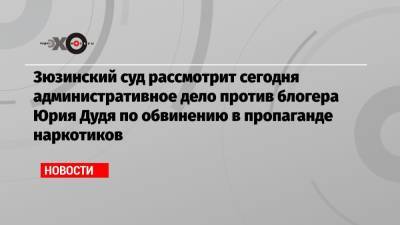 Екатерина Мизулина - Зюзинский суд рассмотрит сегодня административное дело против блогера Юрия Дудя по обвинению в пропаганде наркотиков - echo.msk.ru