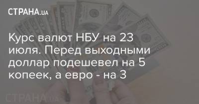 Курс валют НБУ на 23 июля. Перед выходными доллар подешевел на 5 копеек, а евро – на 3 - cryptos.tv - Украина