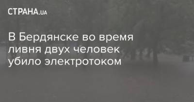 В Бердянске во время ливня двух человек убило электротоком - strana.ua - Украина - Запорожская обл. - Одесса - Бердянск