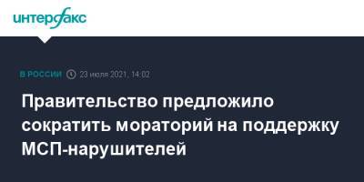 Правительство предложило сократить мораторий на поддержку МСП-нарушителей - interfax.ru - Москва