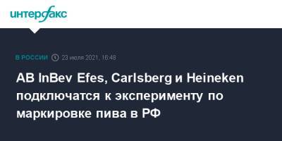 AB InBev Efes, Carlsberg и Heineken подключатся к эксперименту по маркировке пива в РФ - interfax.ru - Москва - Россия