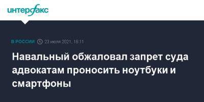 Алексей Навальный - Навальный обжаловал запрет суда адвокатам проносить ноутбуки и смартфоны - interfax.ru - Москва - Владимирская обл. - Владимир