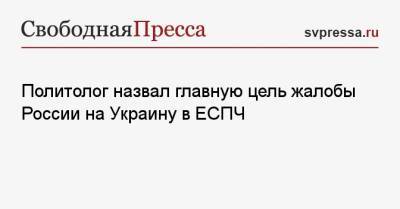 Сергей Марков - Политолог назвал главную цель жалобы России на Украину в ЕСПЧ - svpressa.ru - Россия - Украина