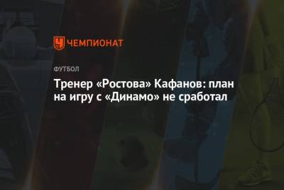 Виталий Кафанов - Тренер «Ростова» Кафанов: план на игру с «Динамо» не сработал - championat.com - Москва